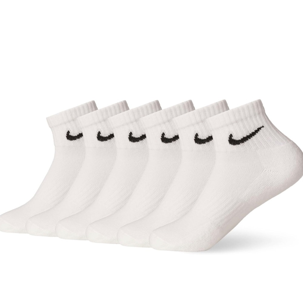 Nike Men's White and Black Athletic Ankle Socks- 1 pack